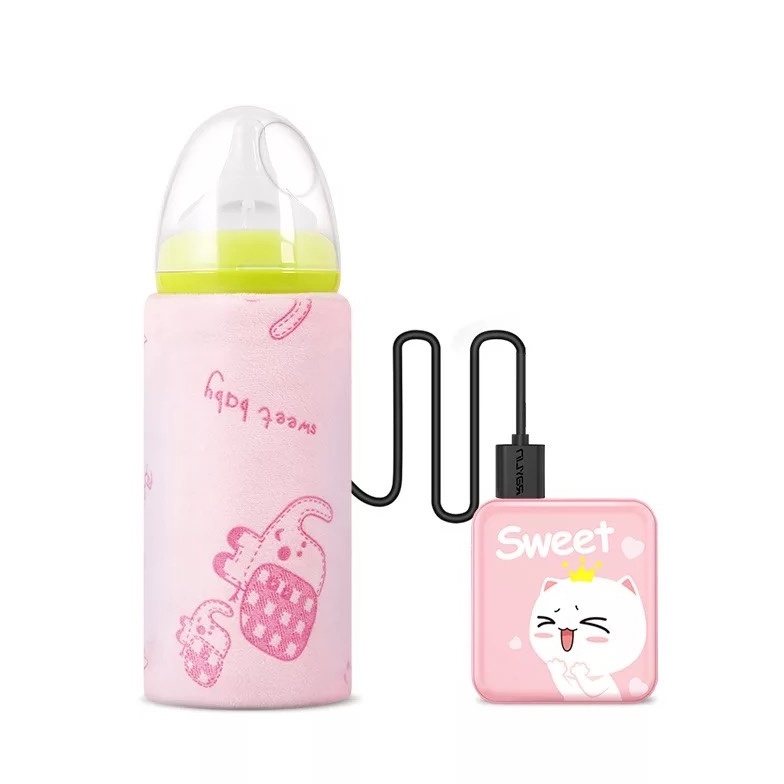 Túi ủ giữ ấm bình sữa ở 40 độ C cho bé cổng kết nối USB SweetBaby