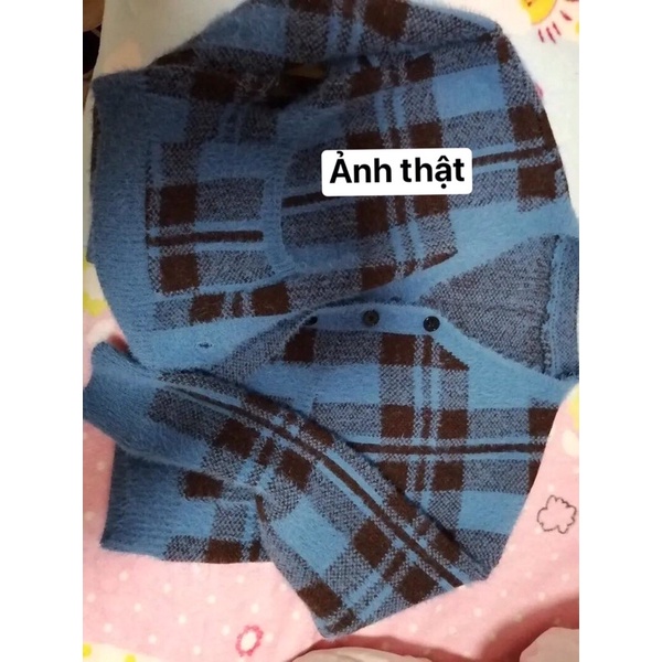 Áo khoác Cardigan len xù dài tay phong cách hàn quốc
