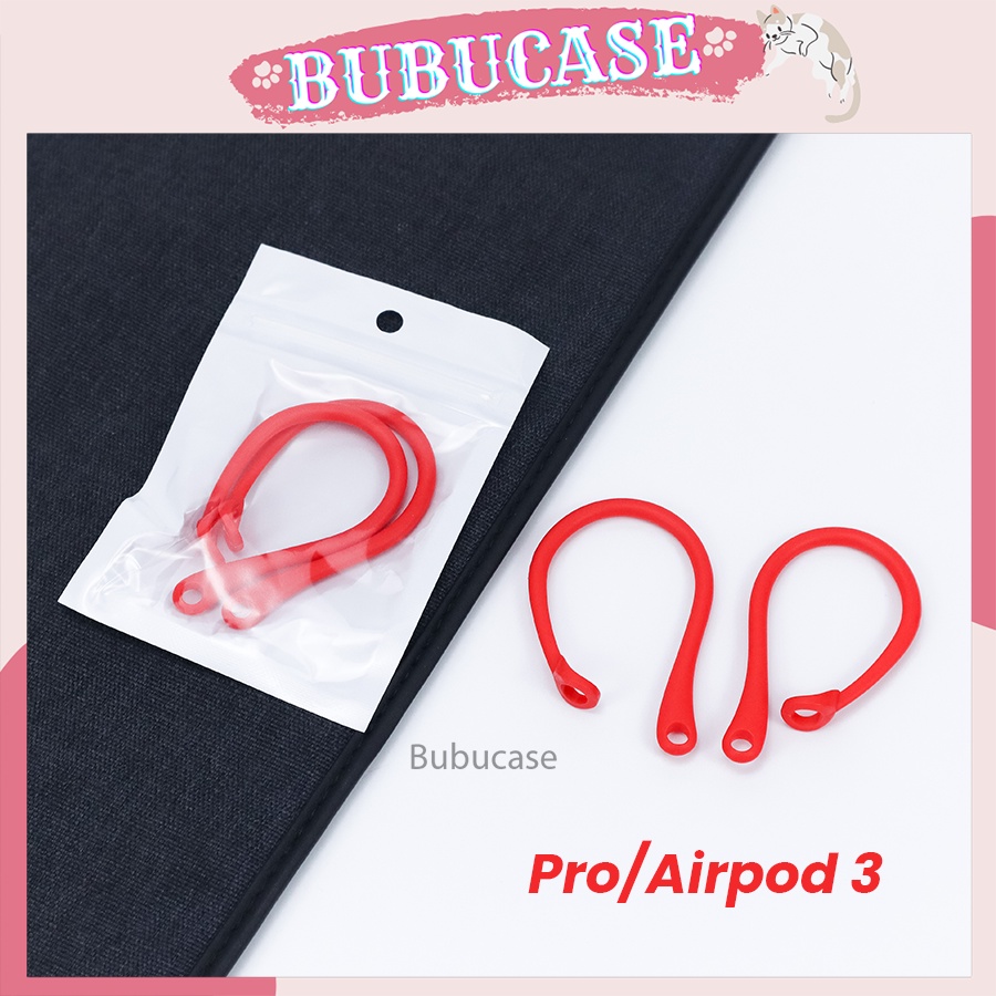 Bộ vòng thể thao cố định AirPods loại treo vành tai  - Chất liệu Silicone mềm, dẻo - Chống rơi cho AirPods 1, 2, 3, Pro