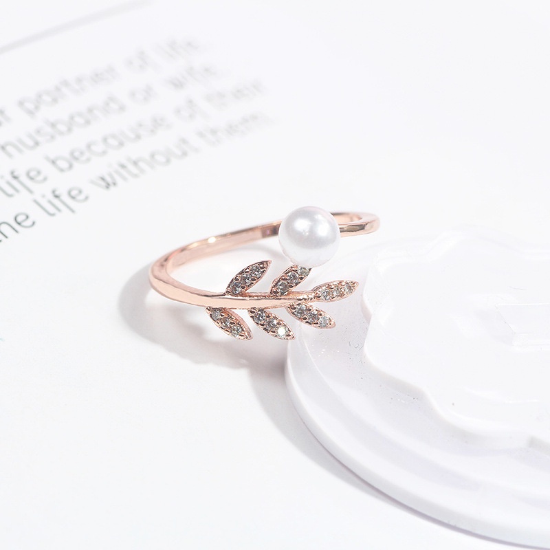 Nhẫn dạng mở đính ngọc trai kiểu Hàn Quốc