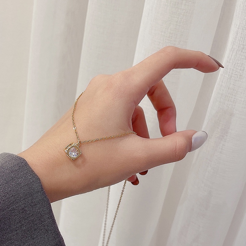 Dây Chuyền Bằng Thép Titan Không Gỉ Mặt Vuông Thời Trang Dễ Phối Đồ