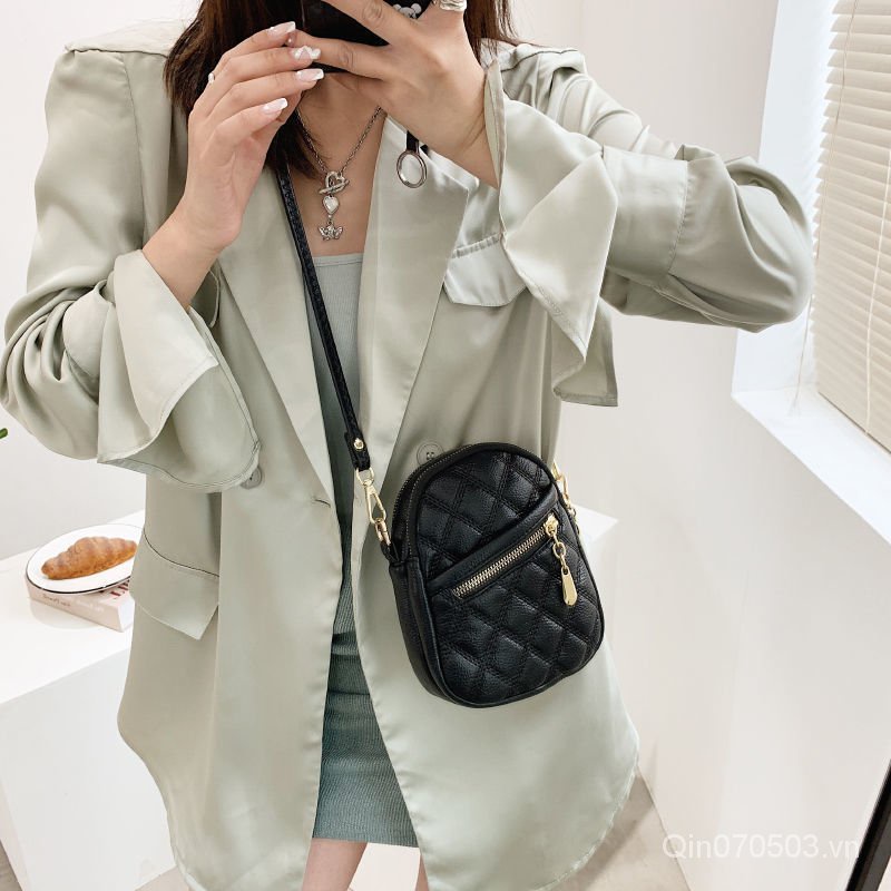 Túi đeo chéo đựng điện thoại đính kim cương phong cách phương Tây thời trang cho nữ