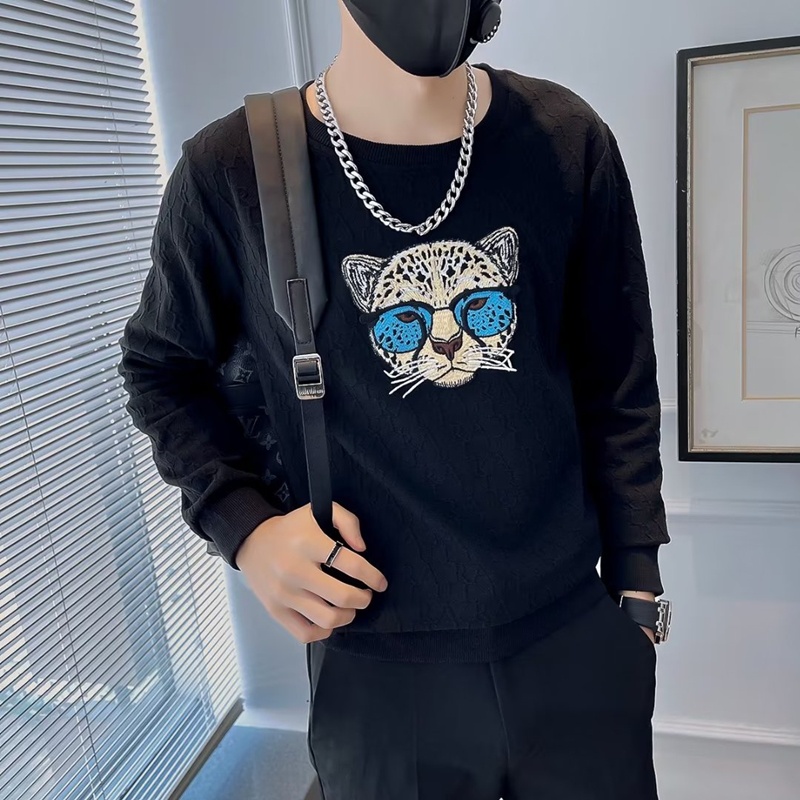 Áo Nỉ Tay Dài Cổ Tròn In Họa Tiết Hợp Thời Trang Mùa Thu Cho Nam