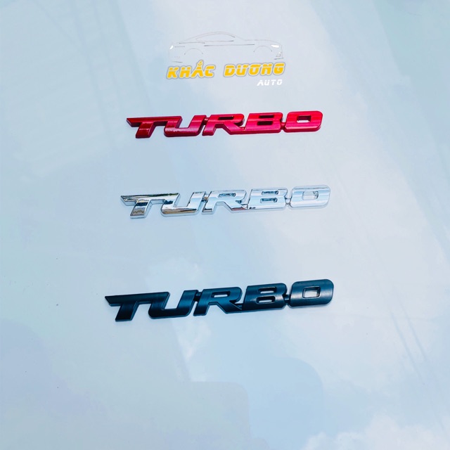 LOGO TURBO KIM LOẠI 3D TRANG TRÍ Ô TÔ