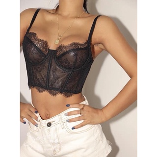 Áo bralette ren mỏng mỏng có gọng nâng ngực (Ảnh thật)
