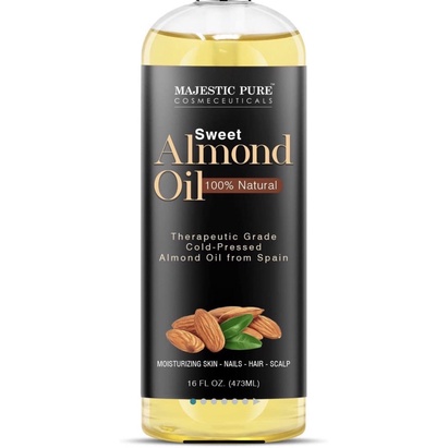 Dầu hạt hạnh nhân 100% nguyên chất Majestic Pure Sweet Almond Oil 473ml USA