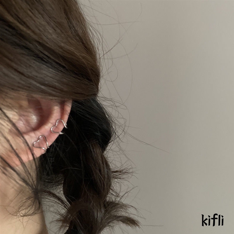 Khuyên Kẹp Vành Tai Hình Trái Tim Đơn Giản Phong Cách Hàn Quốc Cho Nữ