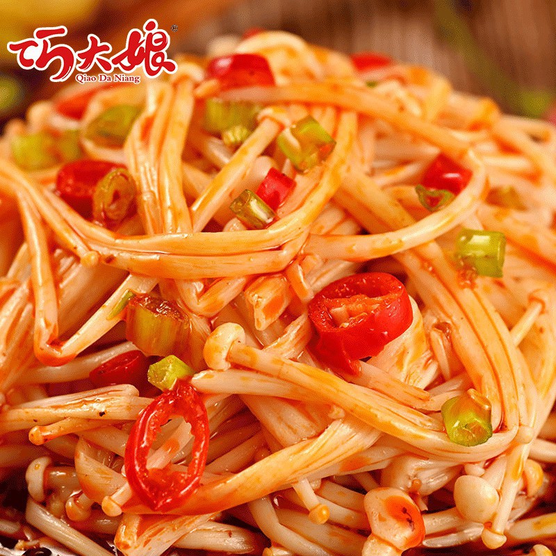 Nấm kim châm cay ăn liền Hồ Nam 1 gói 22gr đồ ăn vặt Sài Gòn vừa ngon vừa rẻ | Dacheng Food