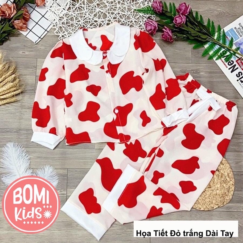 [13kg - 37kg] Đồ Bộ Bé Gái Mặc Nhà Tay Ngắn Quần Dài Pijama Lụa Cao Cấp Cho Bé Gái