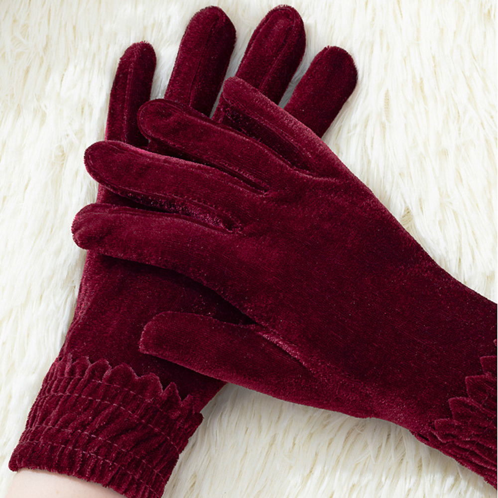 Găng tay nữ vải nhung thời trang tiện lợi