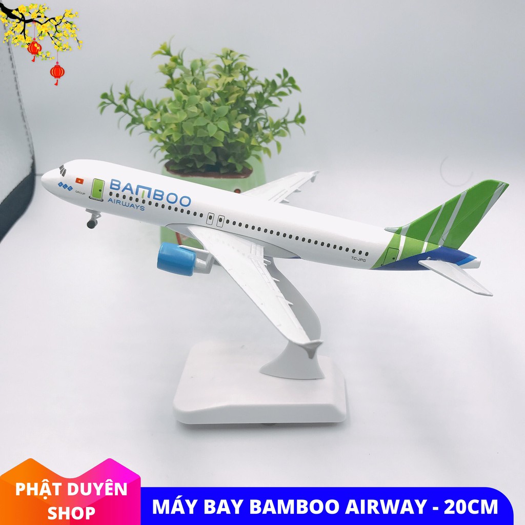 Mô hình máy bay tĩnh A350 Bamboo Airways 20cm có bánh xe