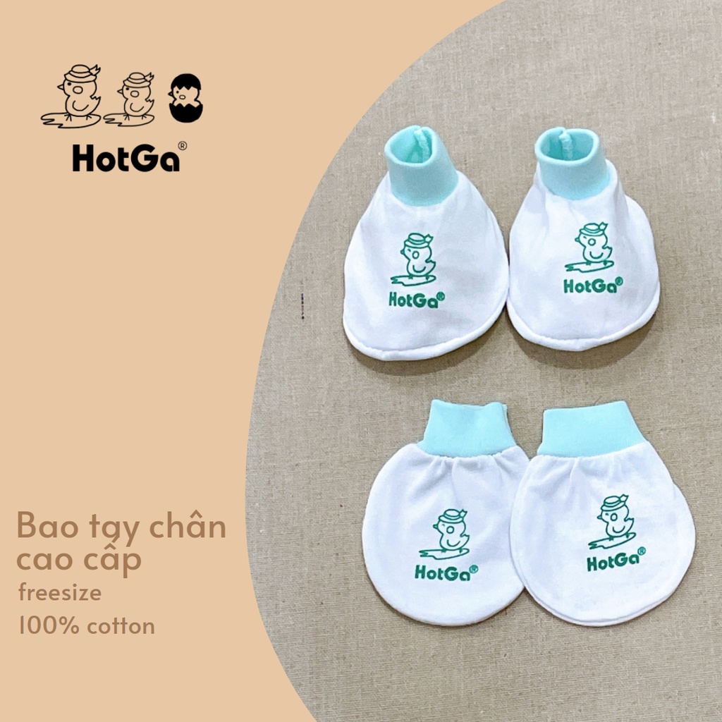 Set bao tay bao chân sơ sinh cotton HotGa cho bé