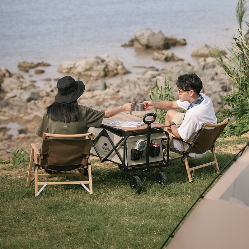 Xe kéo dã ngoại, cắm trại, du lịch Naturehiker chính hãng, nhỏ ngọn, tải trọng 90kg, có thể làm bàn nghỉ trưa