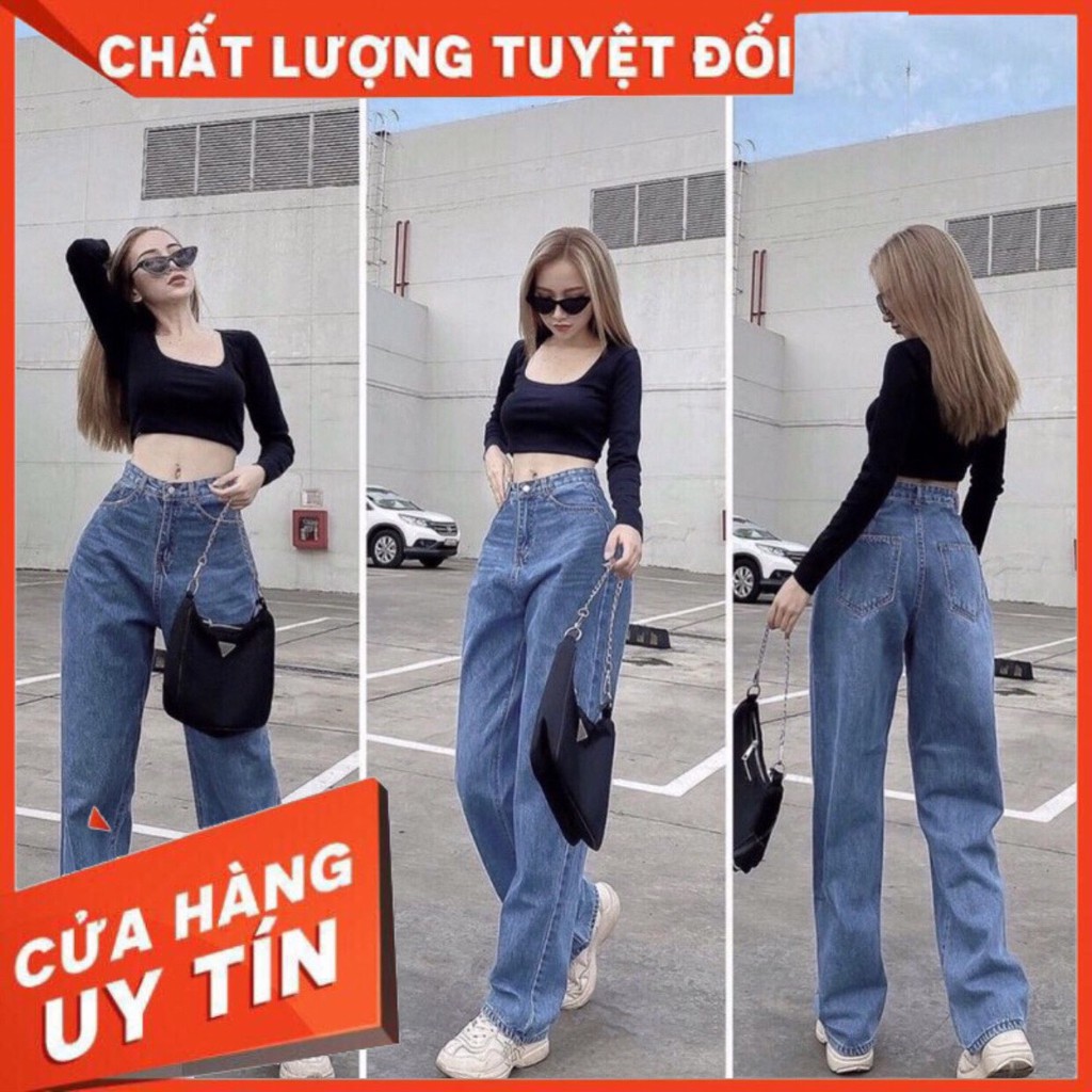 Quần Jeans Nữ Ống Rộng dáng suông lưng cao Hot trend 2021 [ẢNH THẬT]