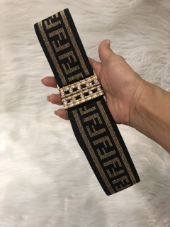 Thắt lưng thun bản 5cm. Mặt đính đá