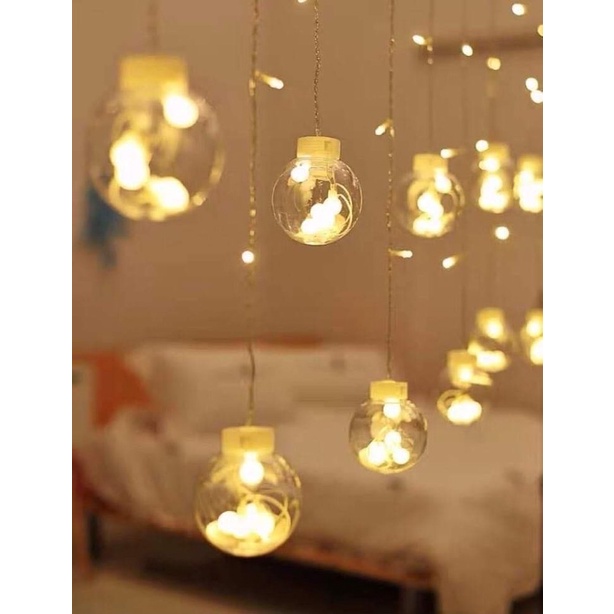 Đèn Nháy Mành Cầu Tròn 12 Bóng Trang Trí Siêu Đẹp