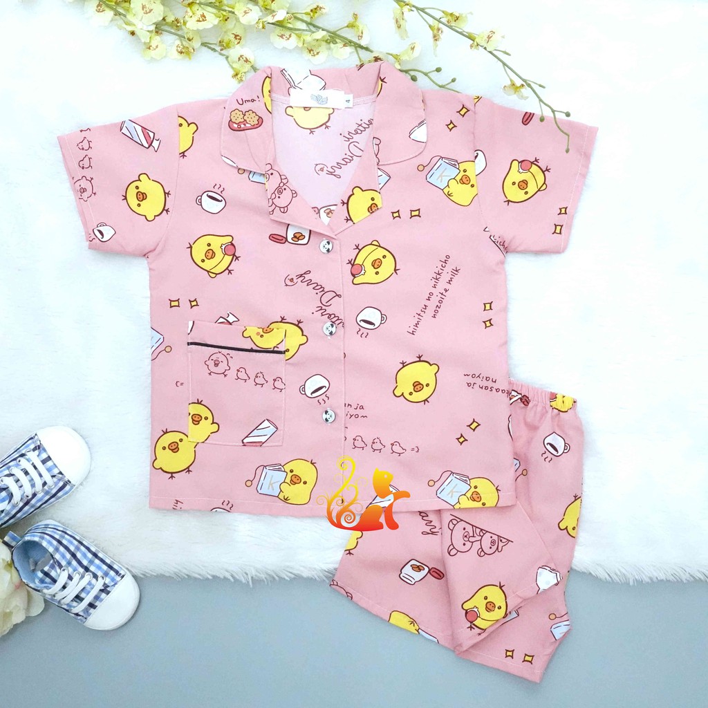 Bộ Đồ Mặc Nhà &quot;Vịt - Coffee&quot; Pijama Kate Thái - Cho Bé 8 - 38kg.