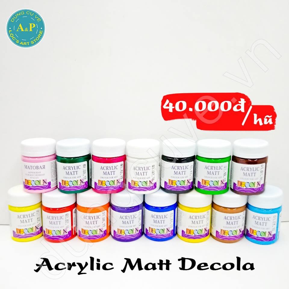 Acrylic Matt Decola - Màu vẽ vải (mờ) (No. 507- No. 810)