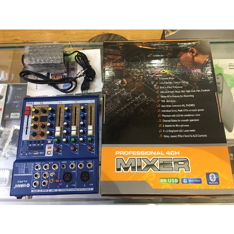 Yamaha Mixer F4 Pro, Bộ Trộn Mixer Mini Cực Kì Chất, Nhà Phân Phối Bàn Mixer Yamaha Chất Lượng, Thu Âm Kraoke, Bản 2021.