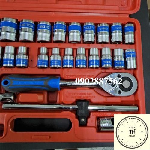 Bộ tuýp khẩu 32 chi tiết kingtools hàng tiêu chuẩn đức (8-32mm)