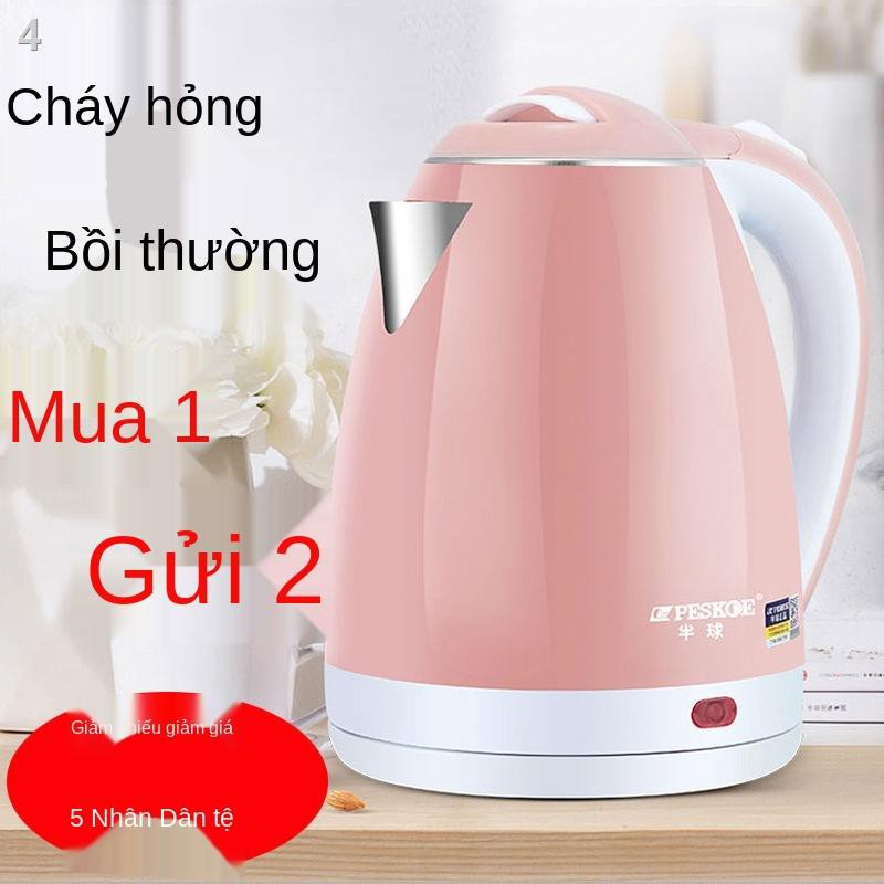 ấm điện bán cầu bằng thép không gỉ gia dụng tự động ngắt đun nước siêu tốc ký túc xá nhỏ