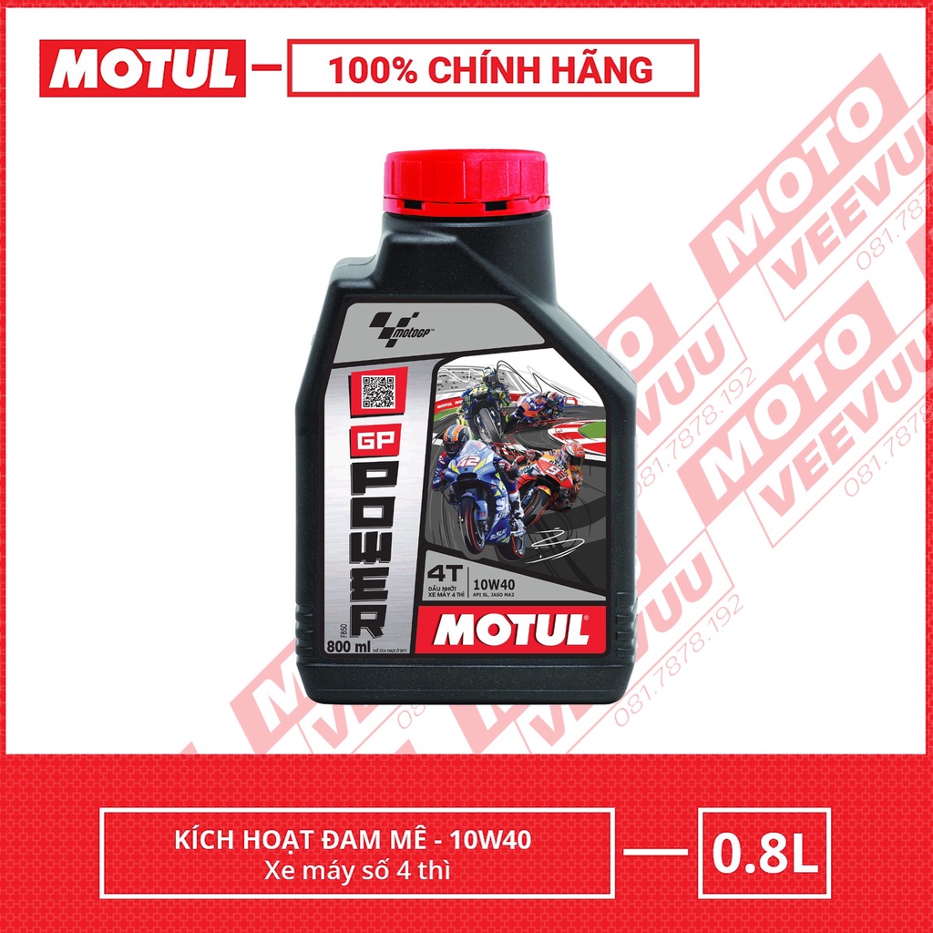 Dầu nhớt xe số Motul GP Power 4T 10W40 SL MA2 800ml Gốc Khoáng