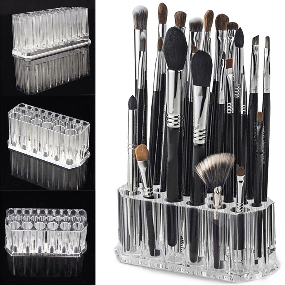 Giá Đỡ Cọ Trang Điểm / Nước Hoa 26 Lỗ Bằng Acrylic Trong Suốt Đa Năng