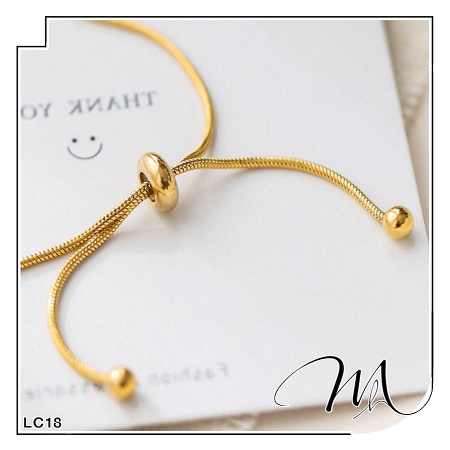 Lắc chân nữ Titan dây mì mảnh trơn thắt nút xinh xắn - Măng’s House LC18