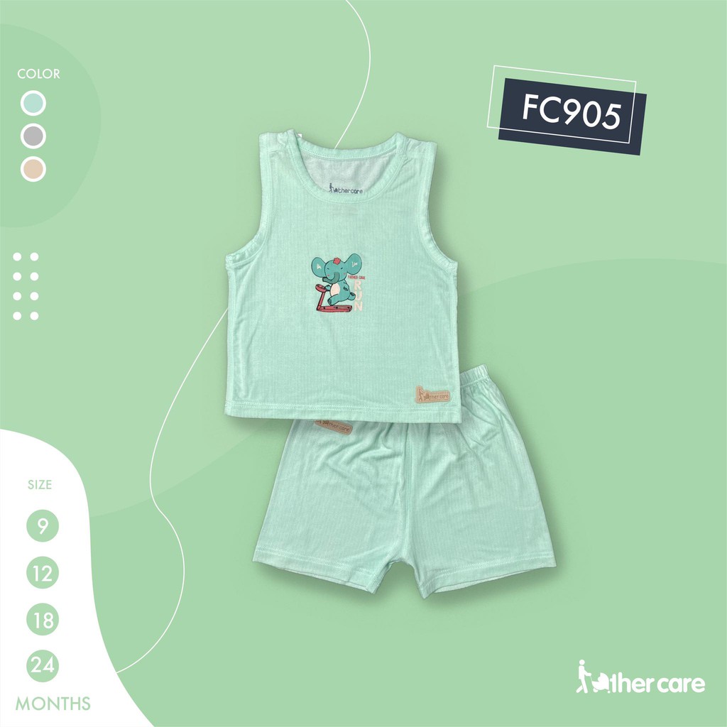 Bộ Quần áo trẻ em FatherCare ba lỗ - Voi chạy bộ FC905