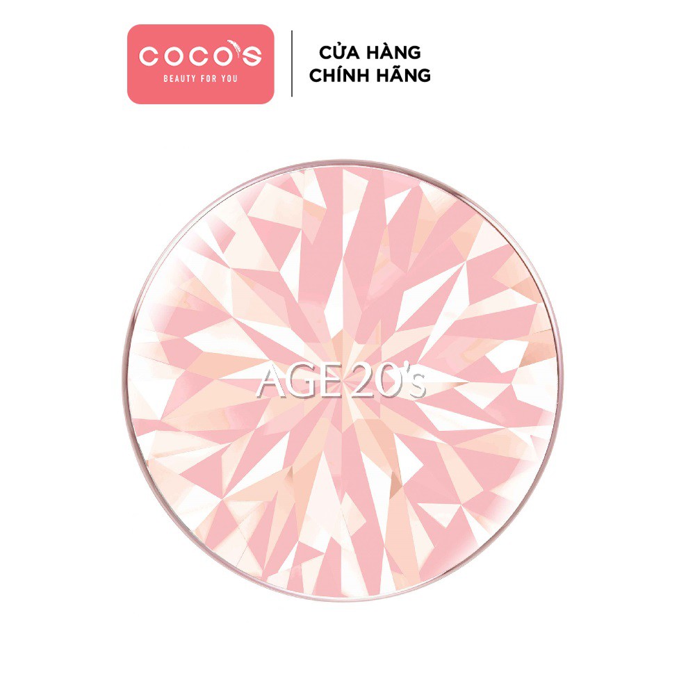 Phấn Nền Kim Cương Age20's Essence Cover Pact Diamond Pink SPF 50+PA +++ 12.5g - [DA KHÔ, HỖN HỢP]