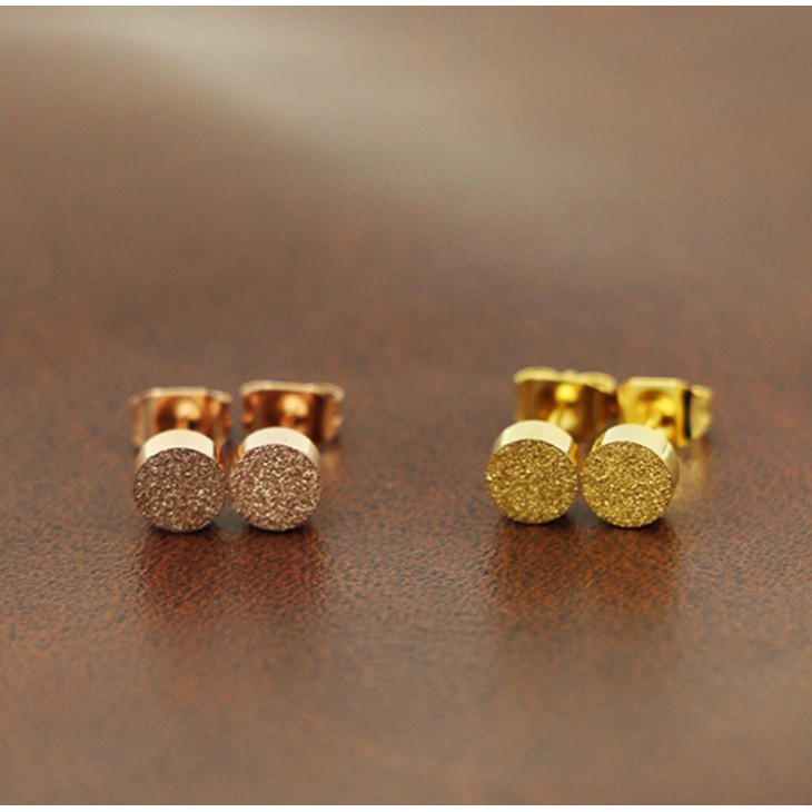 Bông Tai Titan Hình Tròn Nhỏ Có Phun Cát TT 1027