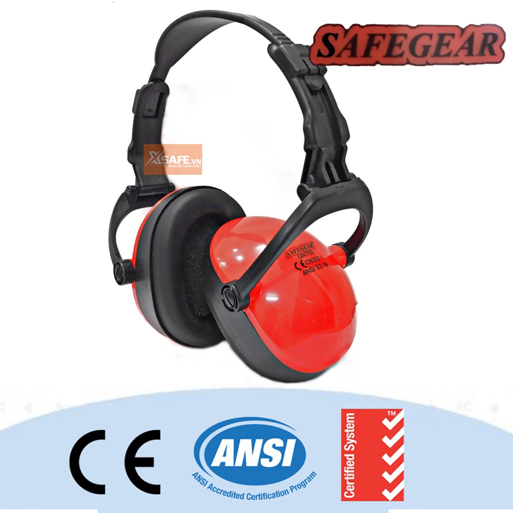 | RẺ ĐẸP NHẤT | Chụp tai chống ồn Safegear H700 chống ồn 25db nhựa ABS siêu cứng (màu đỏ) . HOT 2020