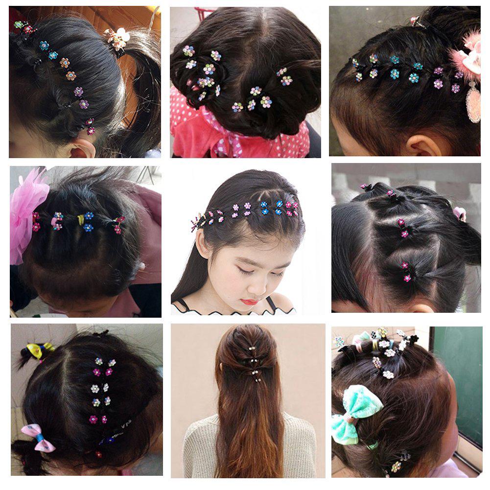 Set 6 kẹp tóc hoa đính đá pha lê cho bé gái