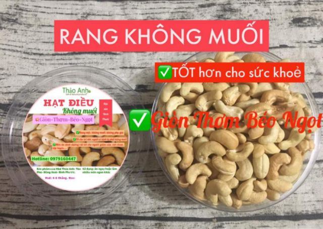 Hạt điều sạch vỏ rang không muối ngon mê ly.