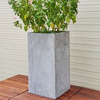 Chậu vuông cao 40cm x Rộng 20cm bằng đá ong xám tự nhiên độc đáo trồng cây, trồng hoa ban công sân vườn bền đẹp
