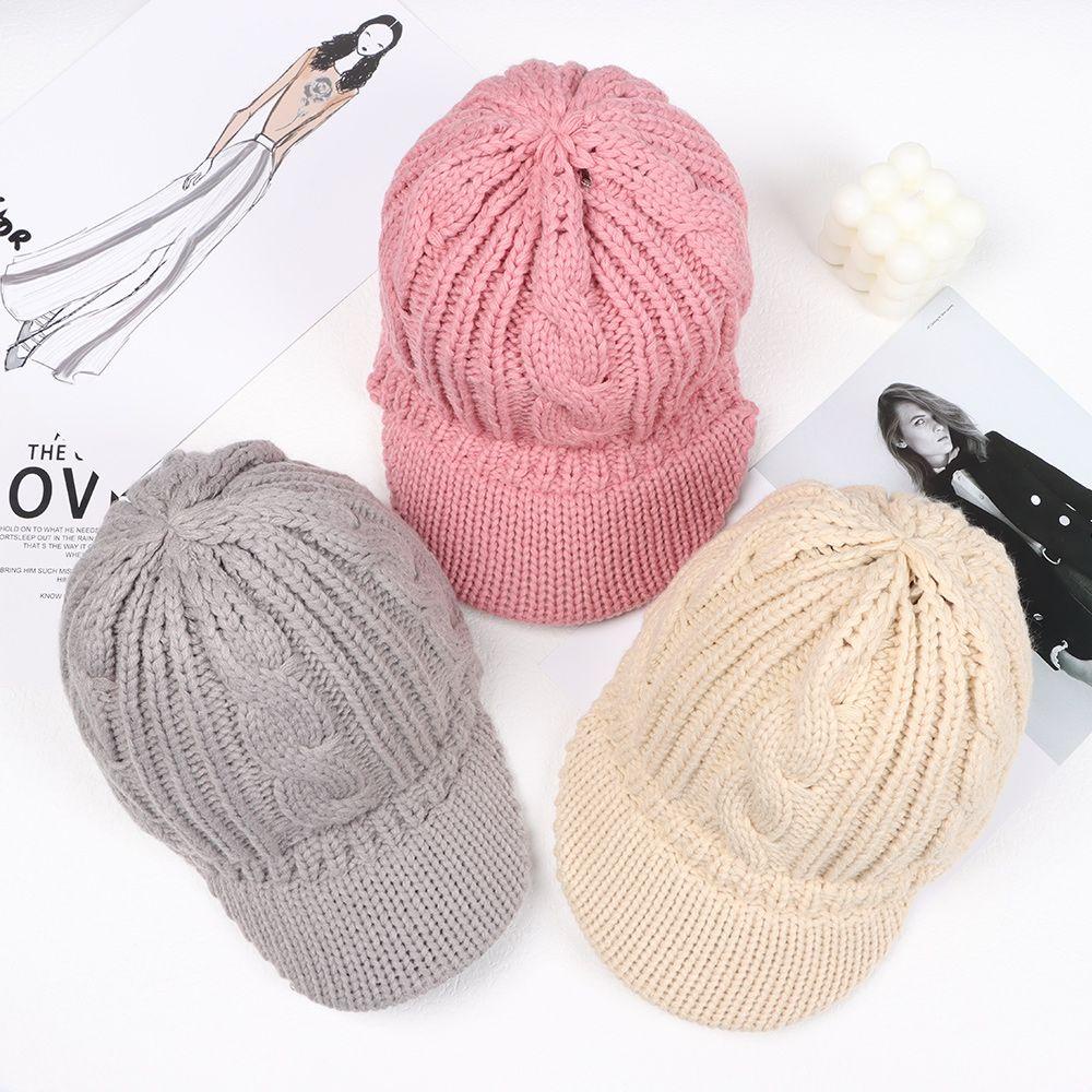 MIH Mũ Beret Dệt Kim Giữ Ấm Mùa Đông