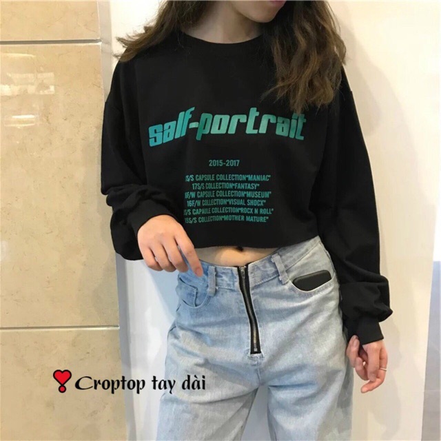 Áo croptop tay dài (kèm ảnh thật) ( crop sal(KÈM ẢNH THÂT)