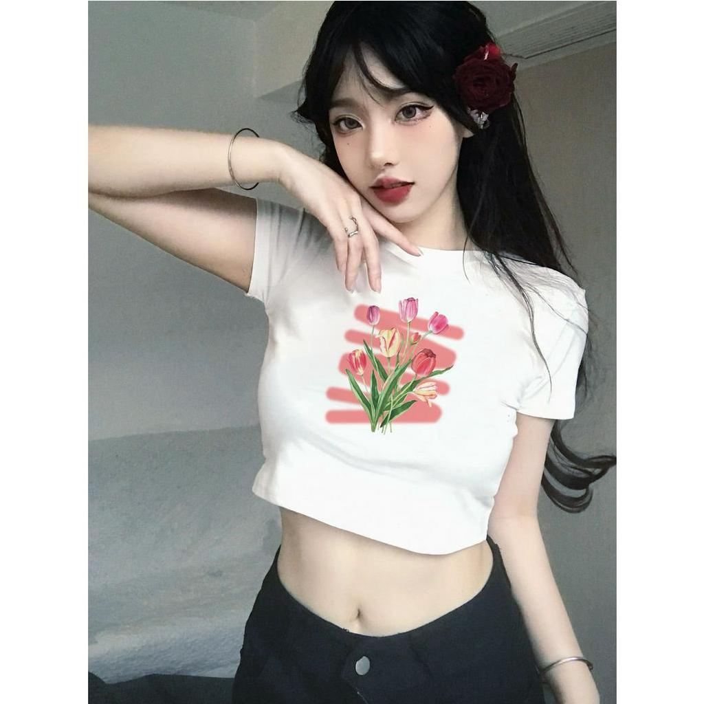 Cocory vn y2k Áo Thun Croptop Tay Ngắn Dáng Ôm Thời Trang Mùa Hè Cho Nữ