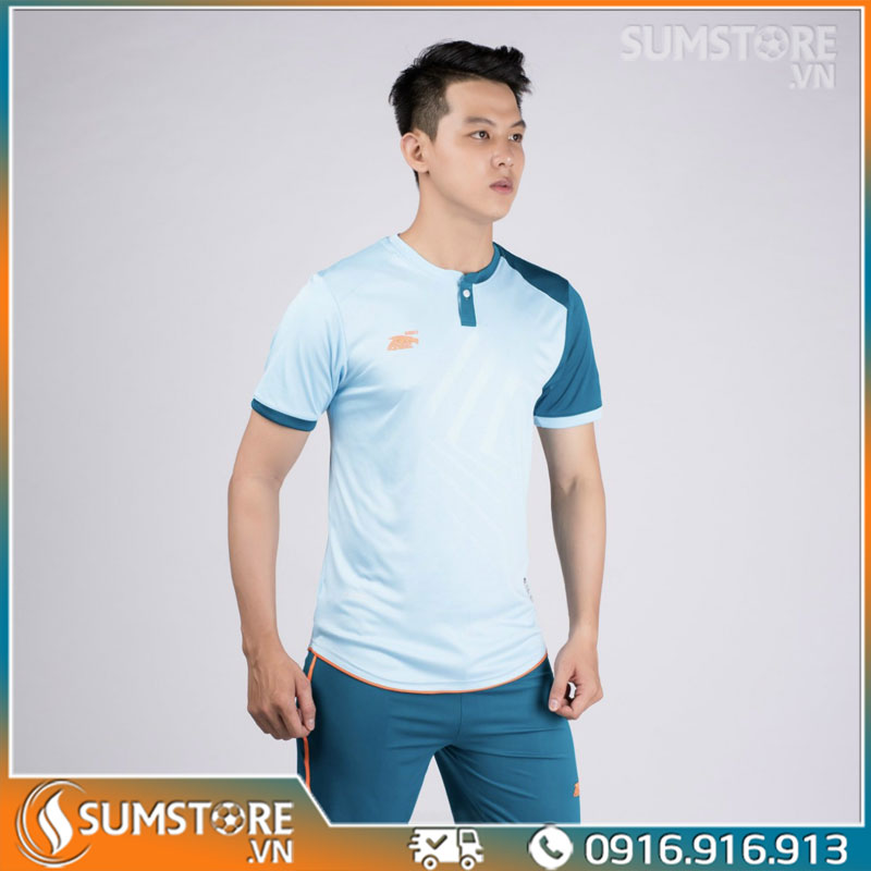 Bộ Bóng Đá Không Logo – Riki – Lostoran – Màu Xanh Ya