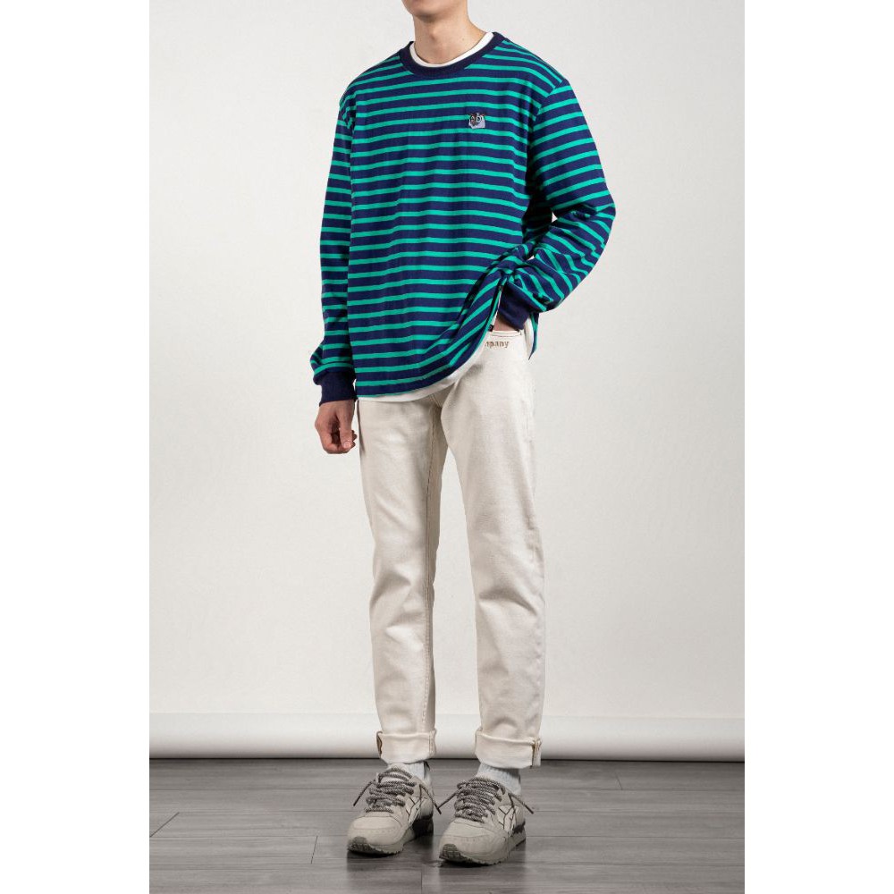 OWL BRAND® Striped Long-sleeve Tee -  Áo Thun Sọc Tay Dài Màu Xanh - OWL310121 | BigBuy360 - bigbuy360.vn