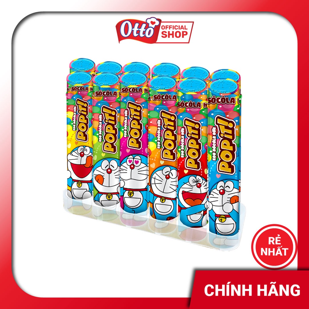 CHÍNH HÃNG Khay (12 Ống) Kẹo Popit Doreamon Ống 20g