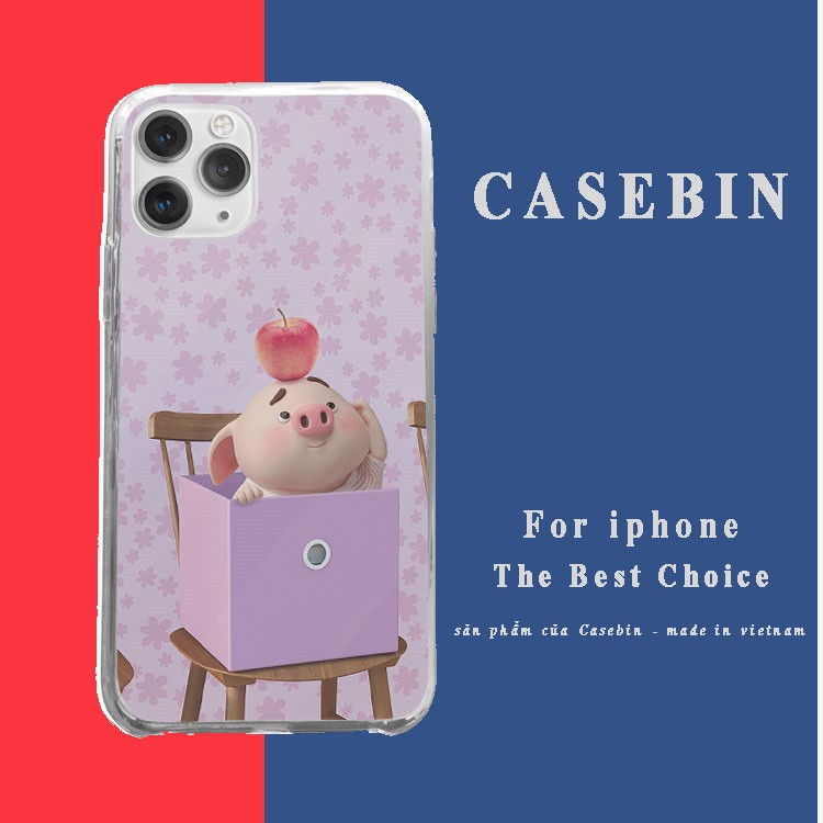 Ốp lưng quả táo lợn con tinh nghịch Iphone 7/7Plus/8/8Plus/X/Xs/Xs Max/11/11 Promax/12/12 Promax PIG20210038