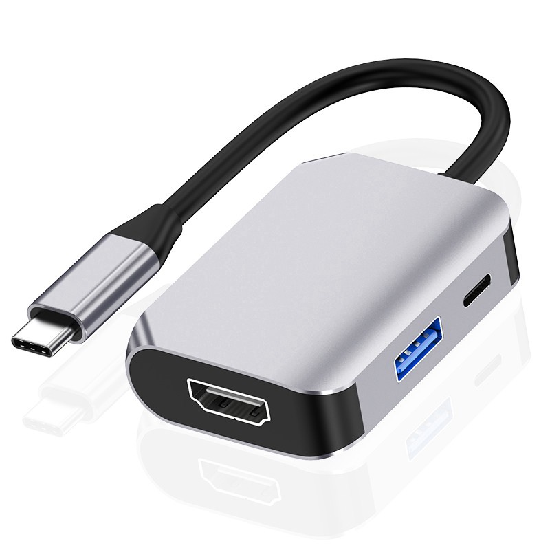 Type C 3 in 1 to HDMI Multiport Adapter Compatible HDMI+USB3.0+PD