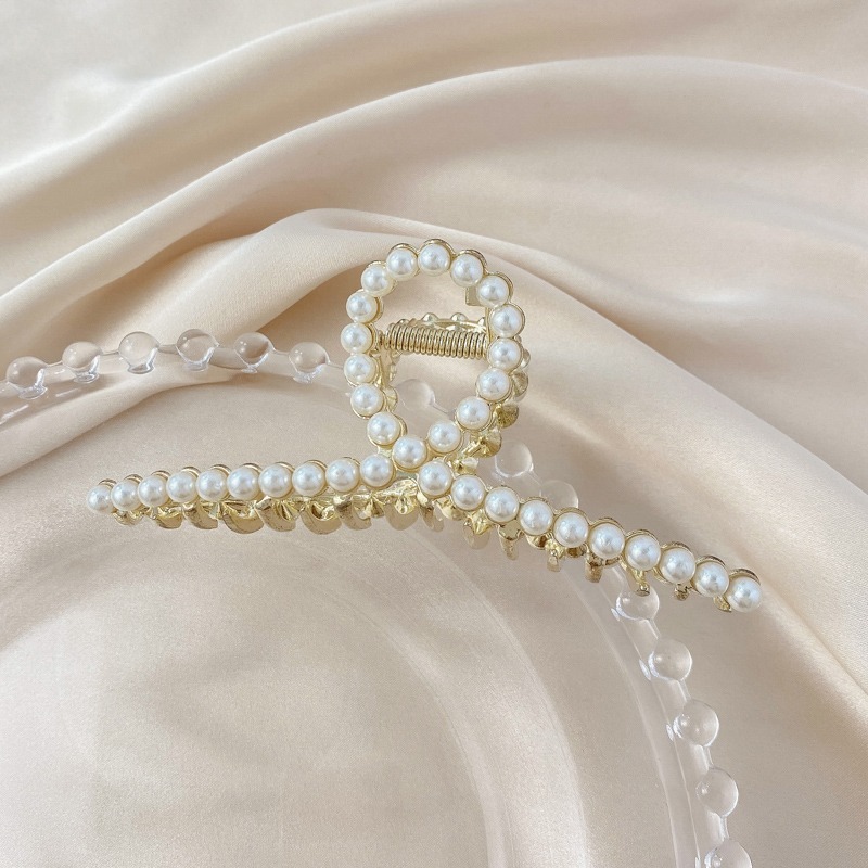 Kẹp tóc bằng kim loại đính hạt ngọc trai giả thời trang xinh xắn cho nữ