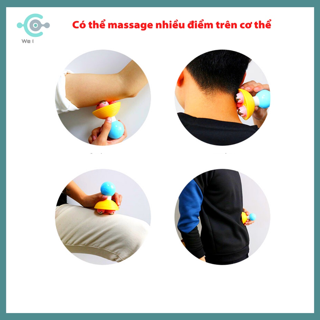 Con Lăn Massage Mini Đa Năng, Massage Đa Điểm Trên Cơ Thể, Massage Đầu, Cổ Vai Gáy, Chân, Tay