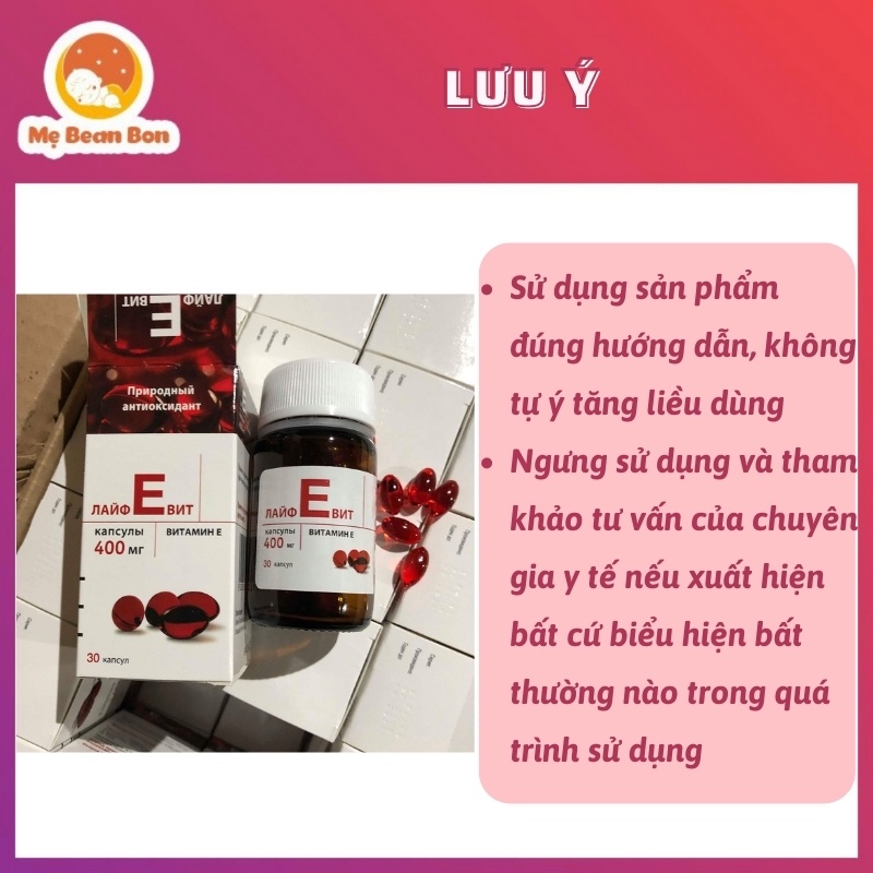 Vitamin E đỏ 400mg (30v), Nga chống lão hóa, ổn định nội tiết cho phụ nữ từ 12 tuổi trở lên