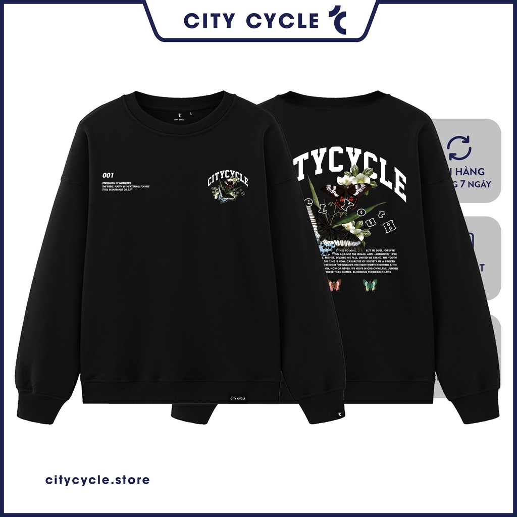 Áo sweater nỉ Blooming City Cycle - áo nỉ sweater unisex form rộng oversized in hình Local Brand