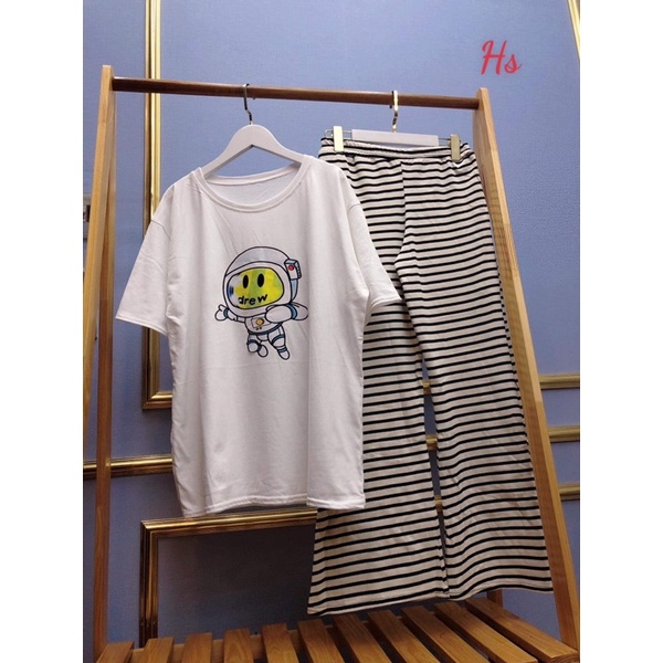 Sét áo crew+quần kẻ HSU1