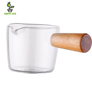 Nồi Thủy Tinh Borosilicate Chịu Nhiệt Cao Có Tay Cầm Gỗ 50 / 100ml