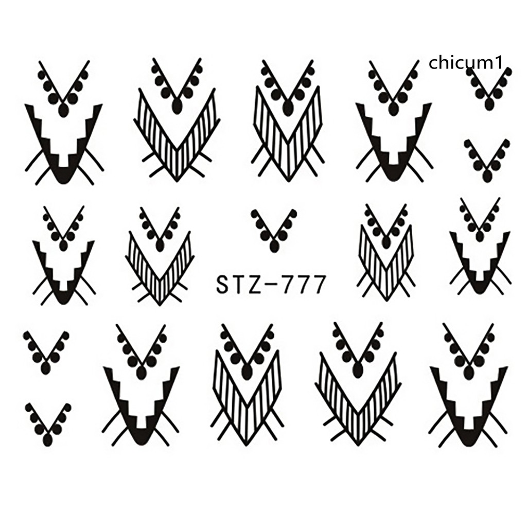 [Hàng mới về] Miếng dán trang trí móng tay màu đen đơn giản thời trang DIY